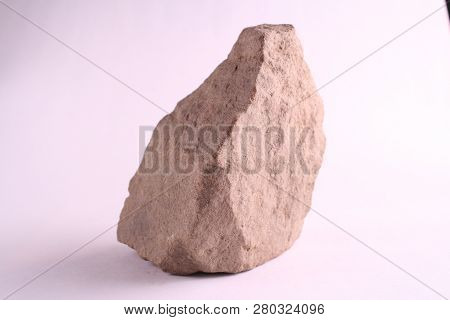 Close Up Photo Of Isolated Stone On White Background