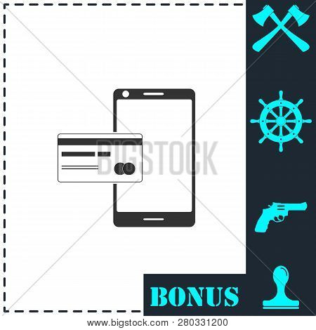 Mobile Payment Icon Flat. Simple Vector Symbol And Bonus Icon