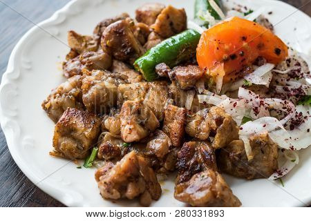 Turkish Traditional Offal Food Uykuluk Made With Animals Gland, Pancreas Or Rib Cage.