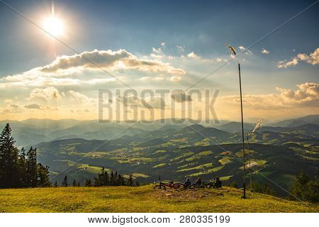 View From Shockl Mountain In Graz. Tourist Spot In Graz