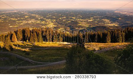 View From Shockl Mountain In Graz. Tourist Spot In Graz