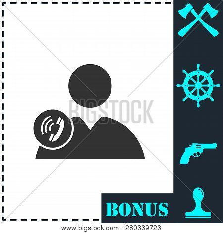 Call To User Icon Flat. Simple Vector Symbol And Bonus Icon