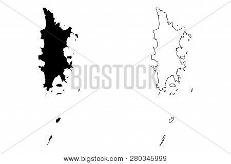 Phuket Province (kingdom Of Thailand, Siam, Provinces Of Thailand) Map Vector Illustration, Scribble