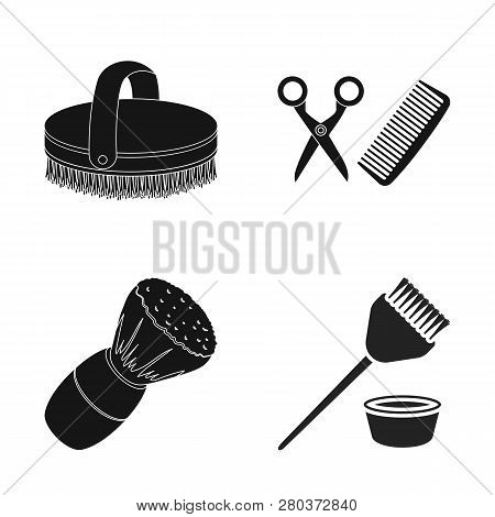 Vector Illustration Of Brush  And Hygiene  Symbol. Set Of Brush  And Shower Vector Icon For Stock.