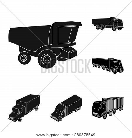 Vector Design Of Truck And Shipping Logo. Collection Of Truck And Container Vector Icon For Stock.
