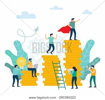 Bank Development Economics Strategy, Inancial Investments In Income Growth. Career Growth. Vector Il