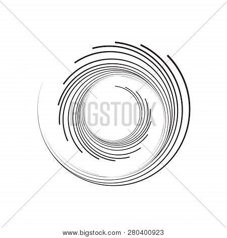 Concentric Circle Elements Backgrounds. Abstract Circle Pattern. Black And White Graphics. Eps