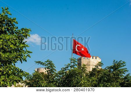 The Ancient City Walls Of Constantinople In Istanbul, Turkey