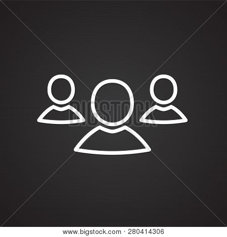 Social Auditory Thin Line On Black Background Icon