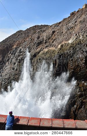 Ensenada, Mexico - Oct 25: La  Bufadora Blowhole In Ensenada, Mexico, As Seen On Oct 25, 2018. It Is