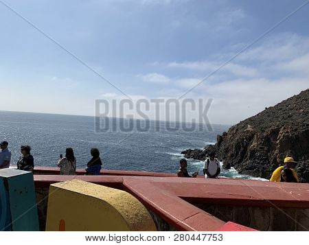 Ensenada, Mexico - Oct 25: La  Bufadora Blowhole In Ensenada, Mexico, As Seen On Oct 25, 2018. It Is