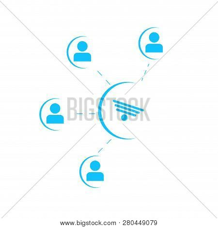 Isolated Connected People. Social Netwok Icon. Vector Illustration Design