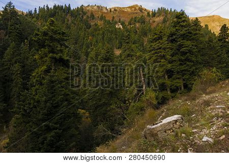 The National Park Of Tzoumerka,peristeri & Arachthos Gorge,is An Open Land Area Of About 820 Km2,loc