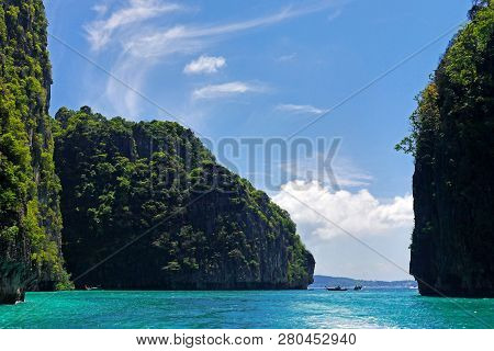 Beautiful View Of Pileh Lagoon, Phi Phi Islands, Thailand.