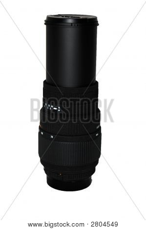 Grote zwarte telelens