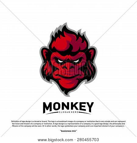 Monkey Gorilla Esport Gaming Mascot Logo Template Vector. Modern Head Monkey Logo Vector