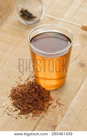 Glass with fresh made herbal Lapacho tea or Taheeboo   
