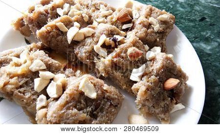 Doodhi Ki Barfi Indian Sweet Dish.bottle Gourd Barfi