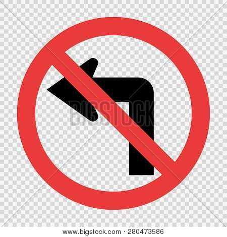 Do Not Turn Left Traffic Sign On Transparent Background