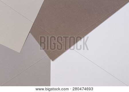Color Papers Geometry Composition Background With Gray And Brown White Tones