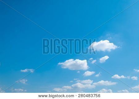 Beautiful Blue Sky Clouds For Background. Cloudy.