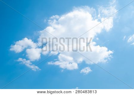 Beautiful Blue Sky Clouds For Background. Cloudy.