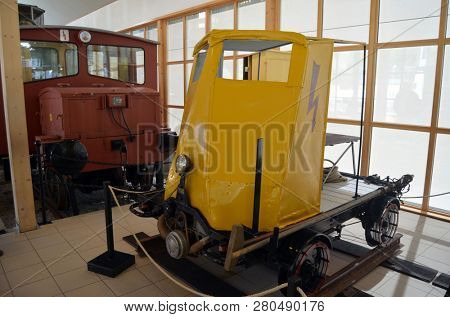 Flam railway museum.Station old Flam Railway. The Flamsbana is a 20.2-kilometer long railway line between Myrdal and Flam in Aurland, June 17,2018. Flam, Norway, Scandinavia.