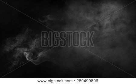 Smoke Texture Overlays On Islotaed Background. Misty Background Effect