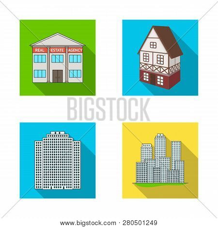 Vector Illustration Of Building And City Symbol. Set Of Building And Business Stock Vector Illustrat