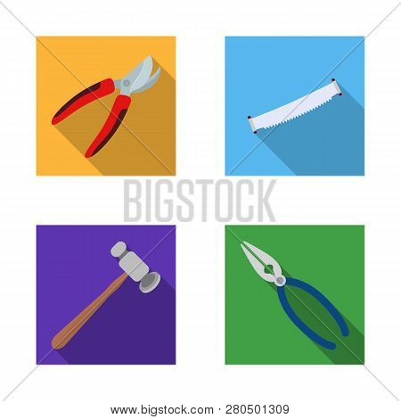 Vector Design Of Tool And Construction Symbol. Set Of Tool And Carpentry Stock Vector Illustration.
