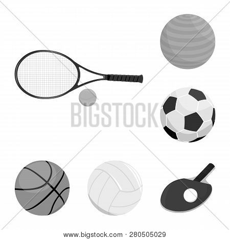Vector Design Of Ball And Soccer Logo. Set Of Ball And Basketball Stock Vector Illustration.