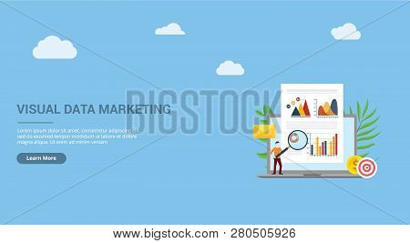 Website Design Page Template Landing Ui Visual Data Marketing Concept With Business Man People With 