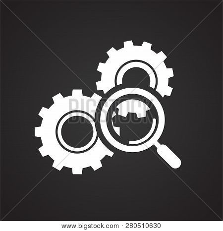 Researc Icon On Black Background For Graphic And Web Design, Modern Simple Vector Sign. Internet Con