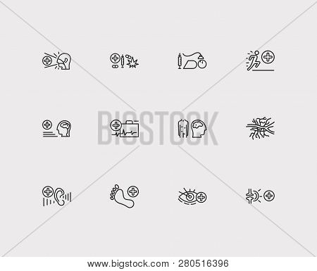 Medical Sciences Icons Set. Angiology And Medical Sciences Icons With Ophthalmology, Neurology And P