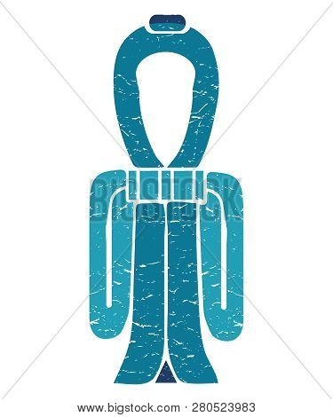Goddess Isis Knot Amulet Drawn In Minimalist Style. The Tyet Or The Knot Girdle Of Isis, As An Ancie