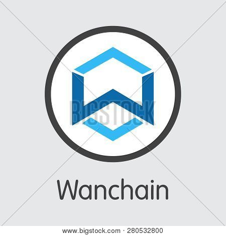 Wan - Wanchain. The Icon Of Money Or Market Emblem.