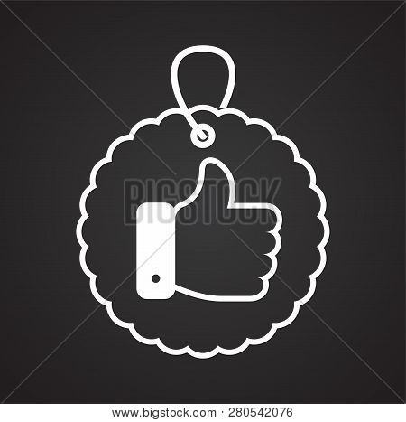 Online Shopping Thimb Up Tag Icon On Black Background For Graphic And Web Design, Modern Simple Vect