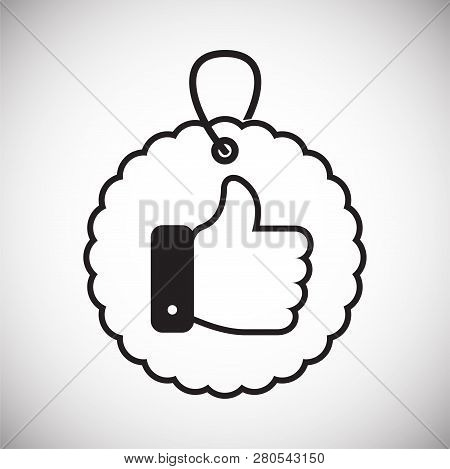 Online Shopping Thimb Up Tag Icon On White Background For Graphic And Web Design, Modern Simple Vect