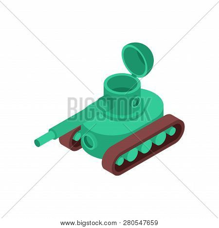 Tank Isometric Style Isolated. War Machine Vector