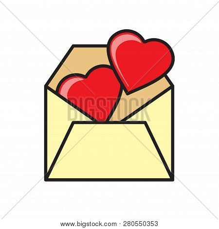 Love Message Icon On White Background For Graphic And Web Design, Modern Simple Vector Sign. Interne
