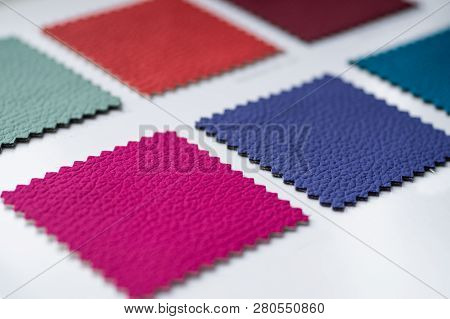 Catalog Of Multicolored Imitation Leather From Matting Fabric Texture Background, Leatherette Fabric