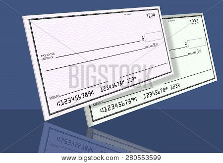 Personal Bank Checks From An Individual Checking Account Is Pictured Here.