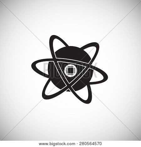 Core Micro Processor On White Background Icon
