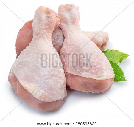 Chicken legs isolated on white background.