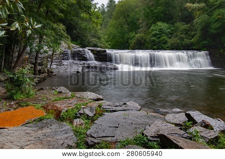 Beautiful Flowing Hooker Falls In Dupont Forest