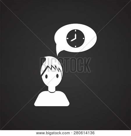 Coworker Time Manegement On White Background Icon For Web Or App Using