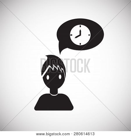 Coworker Time Manegement On White Background Icon