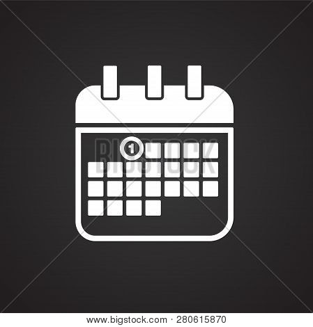 Stydying Time Table Calendar On Black Background Icon
