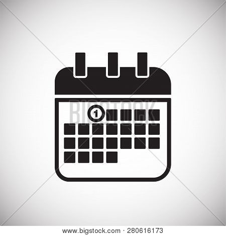 Stydying Time Table Calendar On White Background Icon