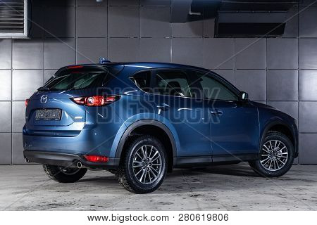 Novosibirsk, Russia - January 25, 2019:  Mazda Cx-5,  Back View. Photography Of A Modern Car On A Pa